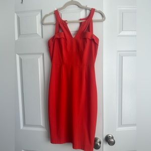 BCBG Maxazria Orange Midi Dress